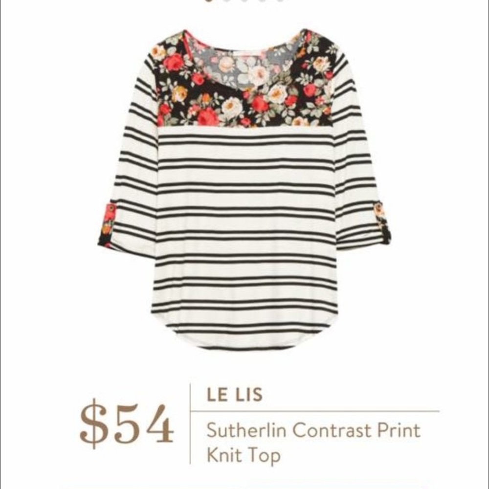 Le Lis floral and stripes Sutherlin top Stitch Fix